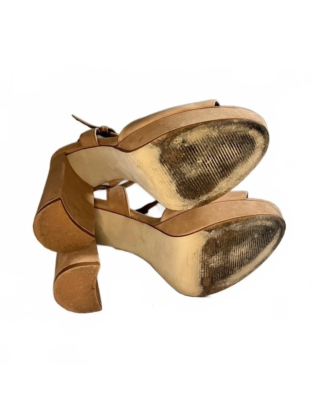 Steve Madden Tan Suede Platform Sandals Size 7.5M
